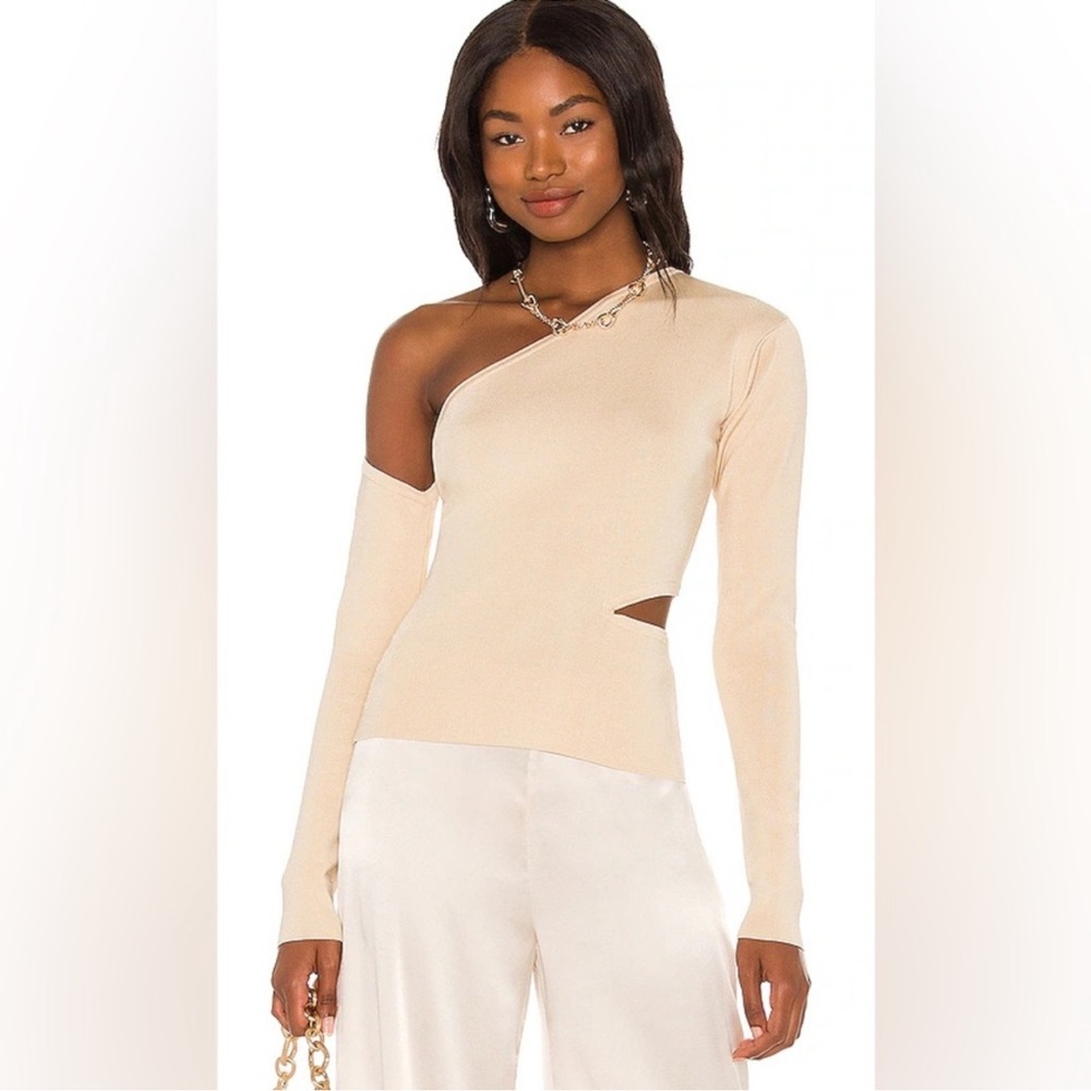 Cult Gaia Cream Knit Textured Top